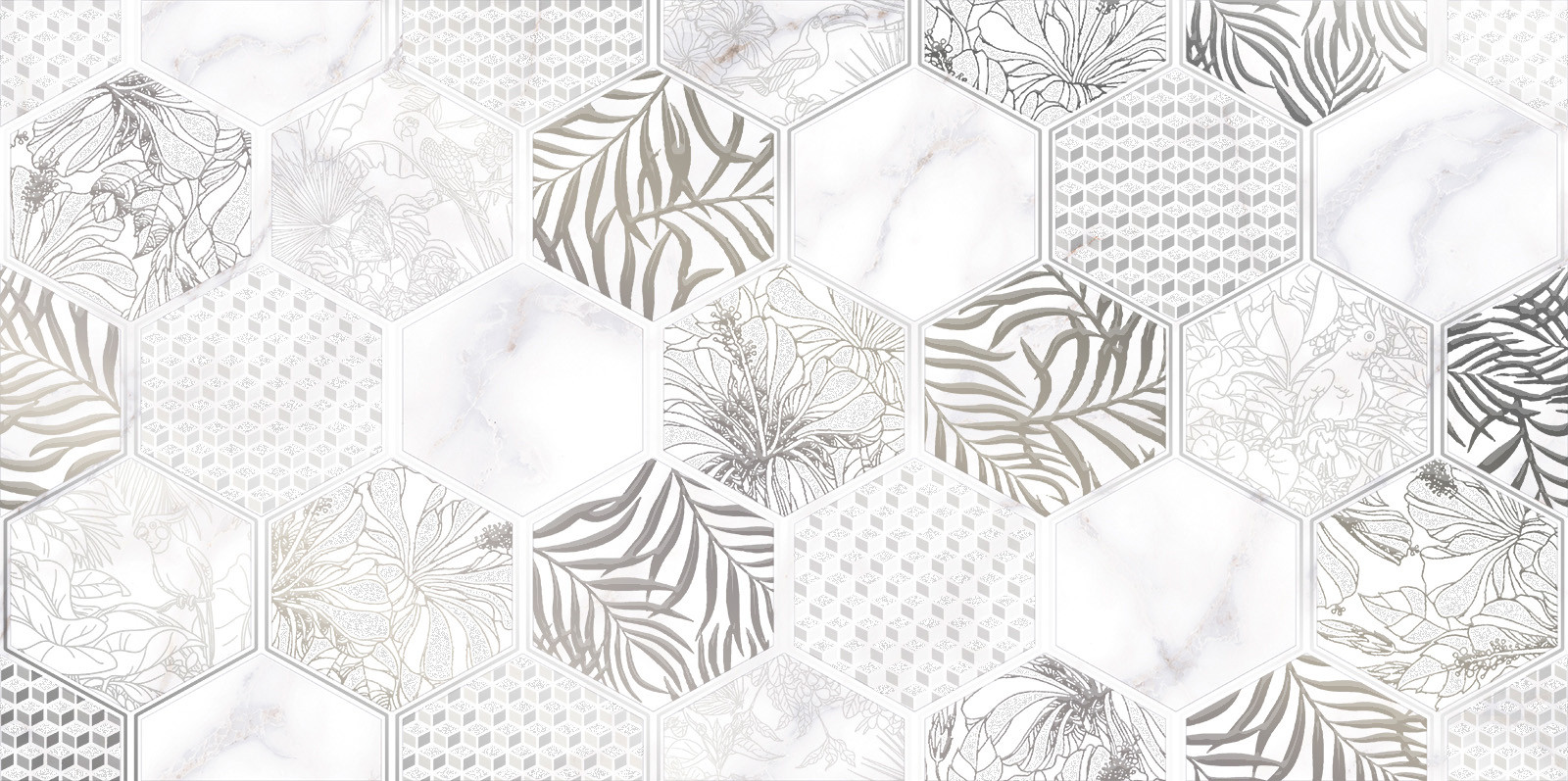 Декор 25x50 DWU09GRG027 Alma Ceramica Grigio глянцевая 7мм Alma Ceramica