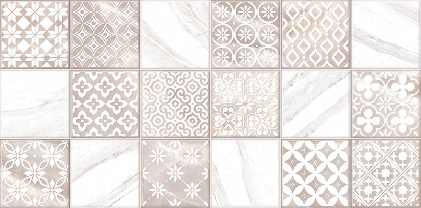 Плитка настенная 25x50 TWU2550FRC14 Alma Ceramica Фреско / Fresco глянцевая 8мм Alma Ceramica