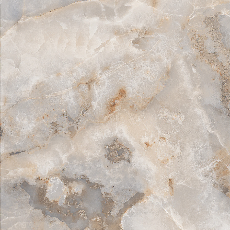 Керамогранит 60x60 Onyx Magic Brown серо-коричневый глазурованная полированная Ceradim