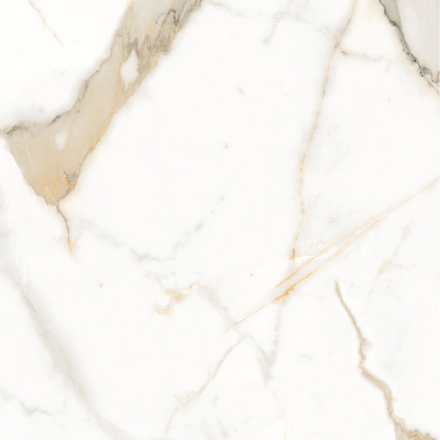 Керамогранит 60x60 Калакатта Супериор белый глазурованная полированная Ceradim