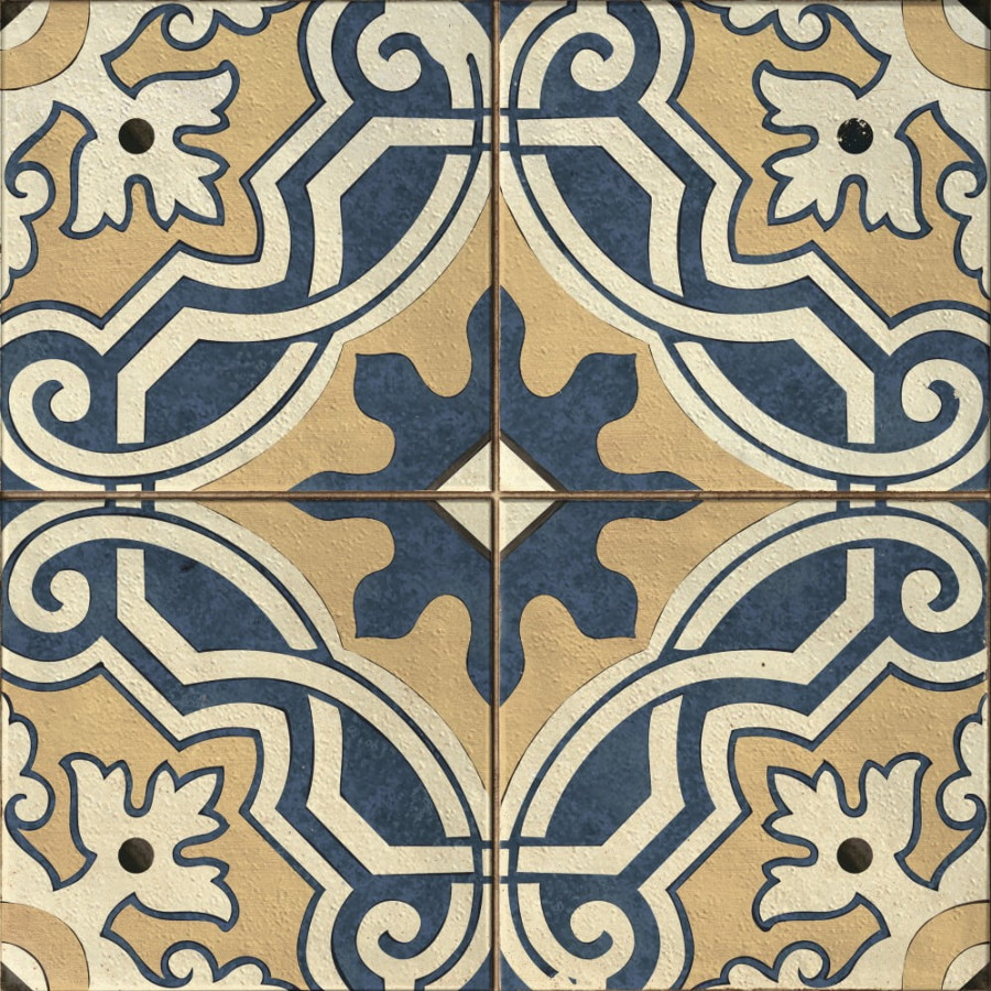 Керамогранит 42x42 Sevilla пэчворк многоцветный рельеф SE4R453 матовая, структурированная охра Cersanit