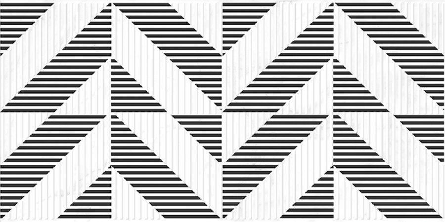 Плитка декор 60x30 Calacatta Вставка белая шеврон 15925 глазурованная глянцевая Cersanit