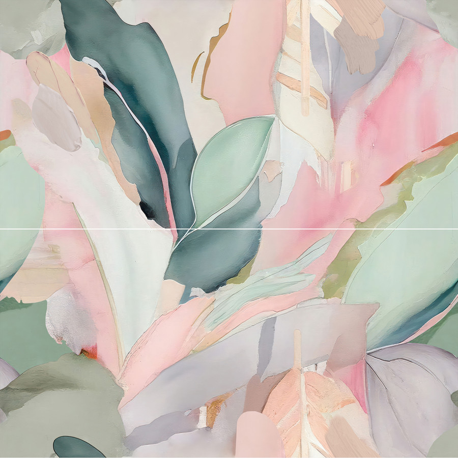 Плитка декор 80x80 Панно Impression OS-A392-2x-48000R глянцевый обрезной глазурованная глянцевая Laparet