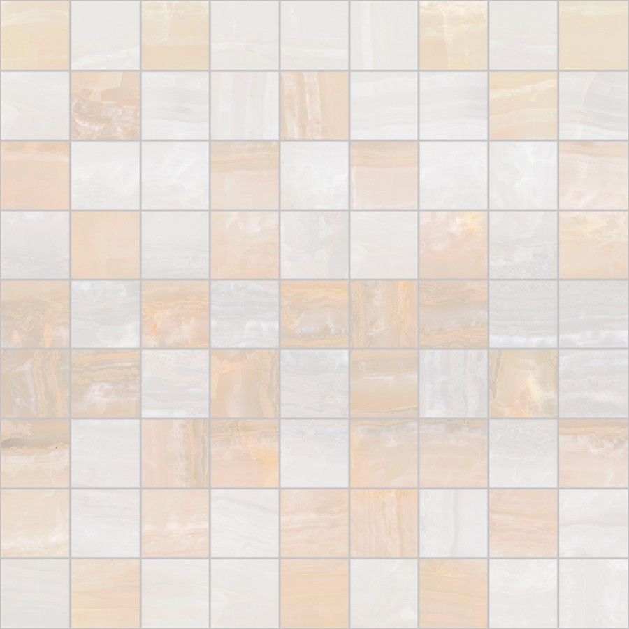 Мозаика 30x30 Диадема бежевый+белый глазурованная глянцевая Laparet