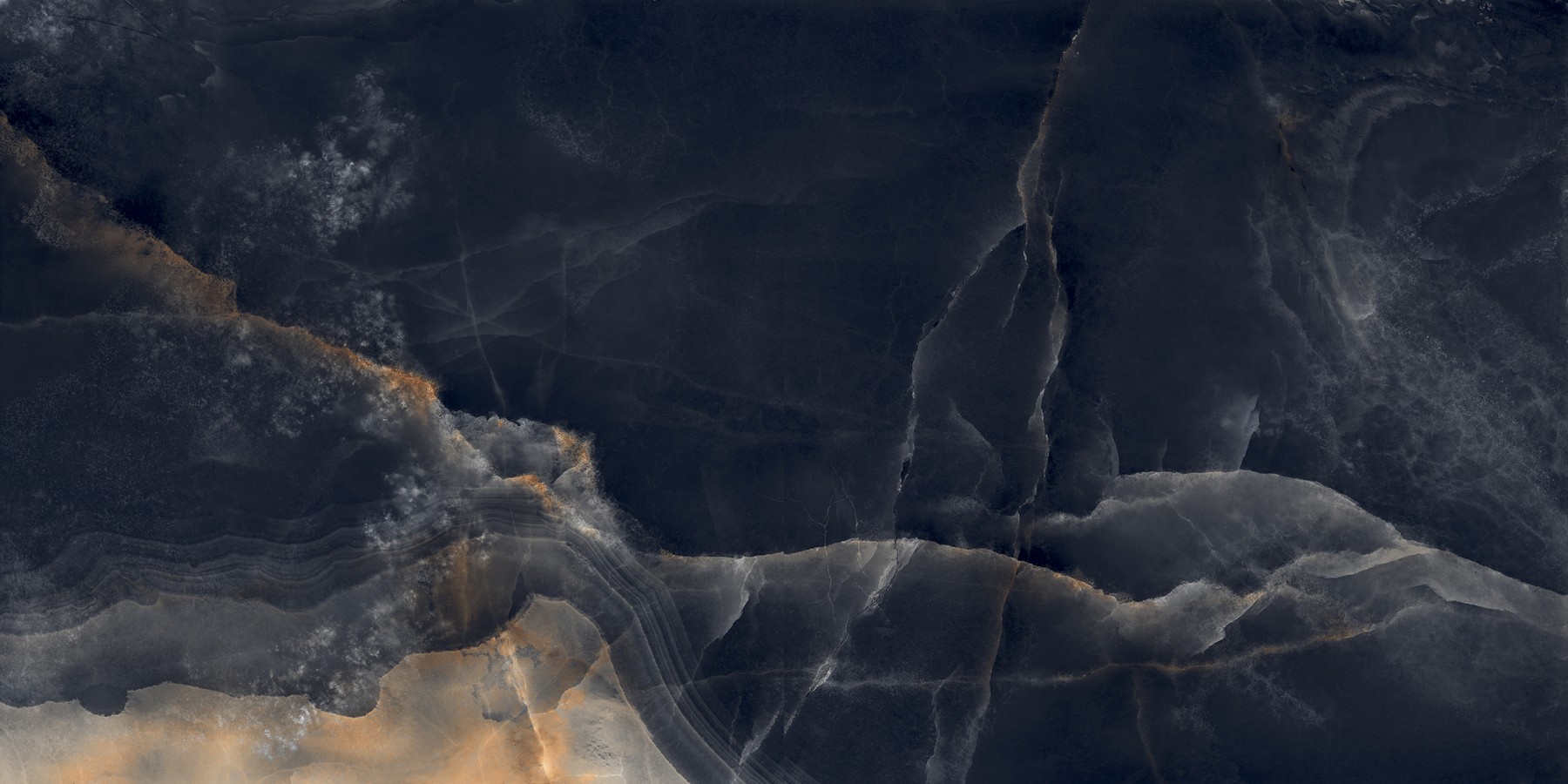 Керамогранит 160x80 Интерстеллар Блэк чёрный глазурованная полированная Laparet