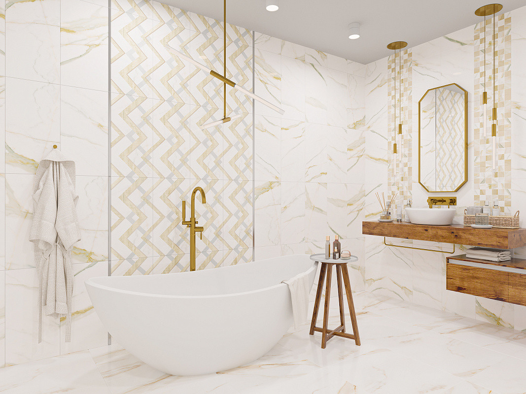 Плитка напольная керамогранит 60x60 Керамогранит R CALACATTA ROYAL 46.08 кв.м 1с Azori